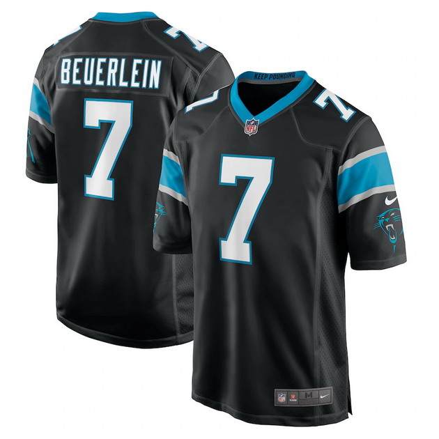 mens nike steve beuerlein black carolina panthers retired player jersey